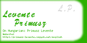 levente primusz business card